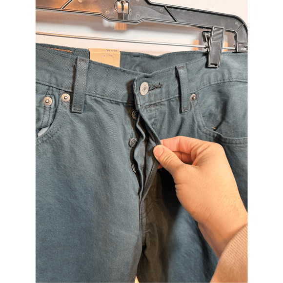 Brand New Levi's 501 Men's 30x30 Green/Blueish Button Fly Straight Leg Jeans - Picture 7 of 8